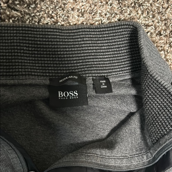 Boss Gray Zip Up Sweater with Stand-Up Collar - Picture 5 of 6